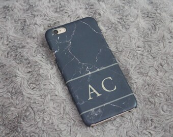 Black Gold Marble Personalised initial Phone Case iPhone 5 5s SE 6 6S Plus 7 8 Plus Samsung Phone Case Samsung S5 S6 Edge S7 Edge S8 Plus
