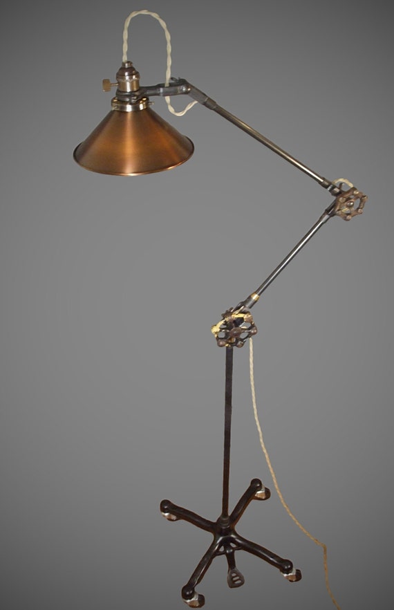 Vintage Industrial Floor Lamp Machine Age Task Light Cast Vintage Industrial Floor Lamp Machine Age Task Light Cast