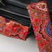 Luggage Handle Wrap Set of 2, Paisley pattern on red background