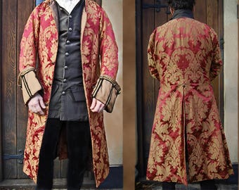 pirate coat 18th century Red and gold frock coat