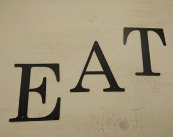 Eat sign | Metal Letters | Wall Decor | Rustic Letters | Rustic Metal Letters | Small Metal Letters |Metal Cut Letters|FleurDeLisJunkie