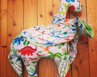 Kiddies Dinosaur neck cushion with portable blanket neck scarf: part proceeds donated to cute causes