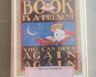 Vintage Bookplates, Mary Engelbreit Illustration, Antioch Bookplates, Book Is Present, Paper Book Plates, Library Supply, Boxed Bookplates