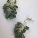 Genuine emerald cluster drop earrings, emerald earrings, emerald nugget earring, genuine emerald, earrings, green gemstone earrings.