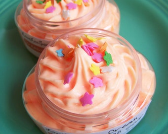 Whipped Soap Cream Fluff Dreamsicle - Whip Soap, Fluffy Whipped Soap, Soap in a Jar, Moisturizing Soap, Soap Frosting, Sprinkles, Dream