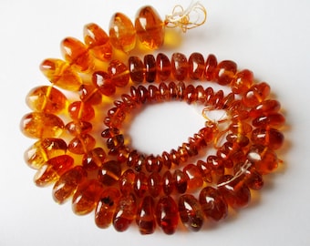 Madeira Citrine smooth rondelle bead- 5-10mm- 7 inch