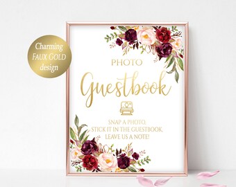 Photo Guestbook Printable Photo Guestbook Sign Printable Photo Guestbook Photo Guest Book Sign Photo Guest Book Printable DIY 4x6, 5x7, 8x10