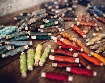 VINTAGE — Gütermann "Ideal-Seide" genuine silk sewing thread from Germany — 50 m / 55 yds spools — unused
