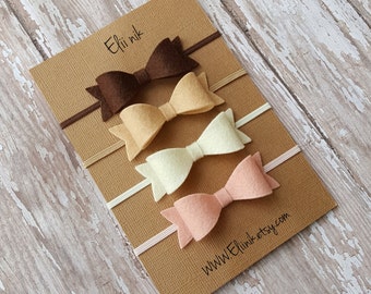 baby Headband , Baby Bow Headband , Felt Bow Headband , Baby Bow Headband Set , Baby Headbands , Newborn Headband , Bow headband set