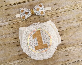 Baby Bloomer, Baby Lace Bloomer Set, Cake Smash Bloomer, 1st Birthday Bloomer, Baby Girl Bloomer, Baby Bloomer, Ivory Bloomer,Flower Bloomer