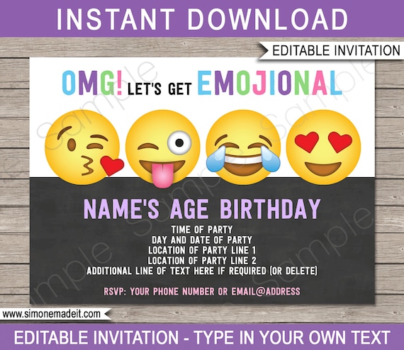 Free Emoji Invitation Template 4