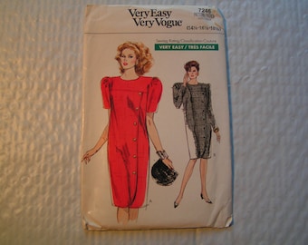 Vintage Vogue Pattern 7246 Very Easy Miss Half Size Dress