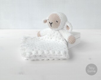 Sleepy Sheep Lovey Pattern | Security Blanket | Crochet Lovey | Lamb Lovey Toy | Blanket Toy | Lovey Blanket PDF Crochet Pattern