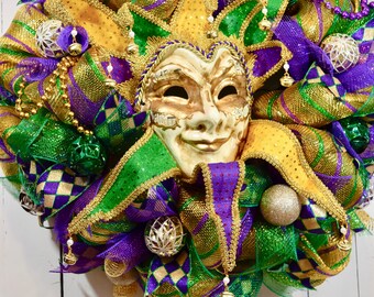 Elaborate Mardi Gras Wreath
