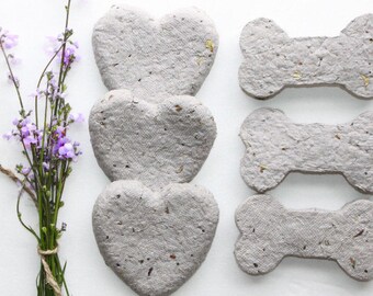Personalized Pet Memorial, Sympathy, Biodegradable, Plantable Wildflower Seed Paper. Heart, Bone, 4x6 Photo, Forget Me Not