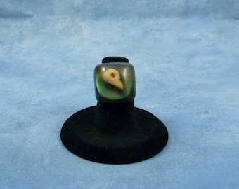 Encapsulated Bird Skull Specimen Ring, Handmade Biology Jewelry