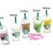 Miniature frappuccino Starbucks cups, set of 2, iced coffee, drinks, accessories accessory for mini garden Logo Bottle Flat back M013