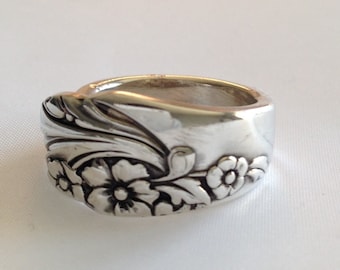 Spoon Ring, Evening Star, 1950, Size 6 to 13, Choose Your Size, Silverware Jewelry,