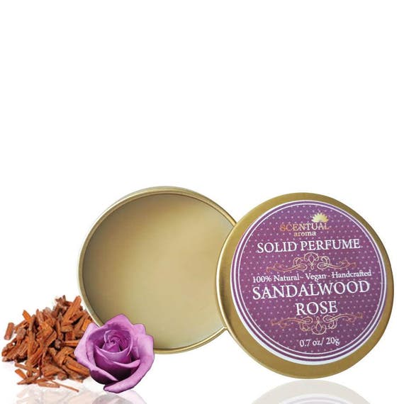 Sandalwood Rose Solid Perfume Organic Sandalwood Rose Perfume