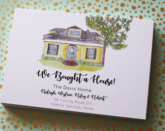 Custom Home Portrait Address Postcards/ Change of Address / We've Moved Cards/ New Home Announcement / Realtor Gift / Custom new address