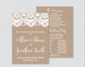 Printable OR Printed Wedding Programs Fall Floral Wedding