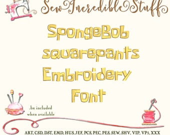 SpongeBob Machine Embroidery font