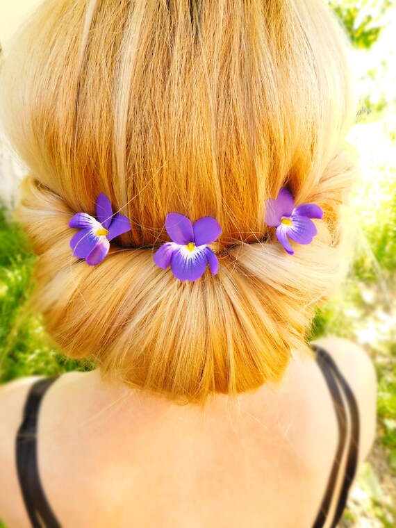 Flower accessories 1 pcs Bridal headpiece Purple Wedding hair