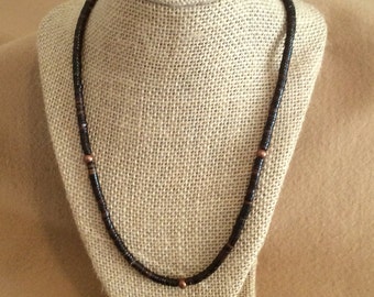 Pennshell Heishi Necklace, Pennshell and Copper Beaded Necklace, Southwest Style, Pow Wow, Potlatch