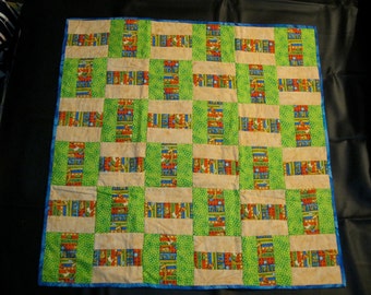 Animal Bookshelf Baby Quilt