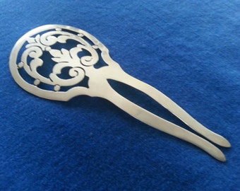 Vintage Sterling Hair Comb, Mexican Sterling Mantilla Style Comb