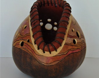 Mac's Abstract Art Gourd, original handmade