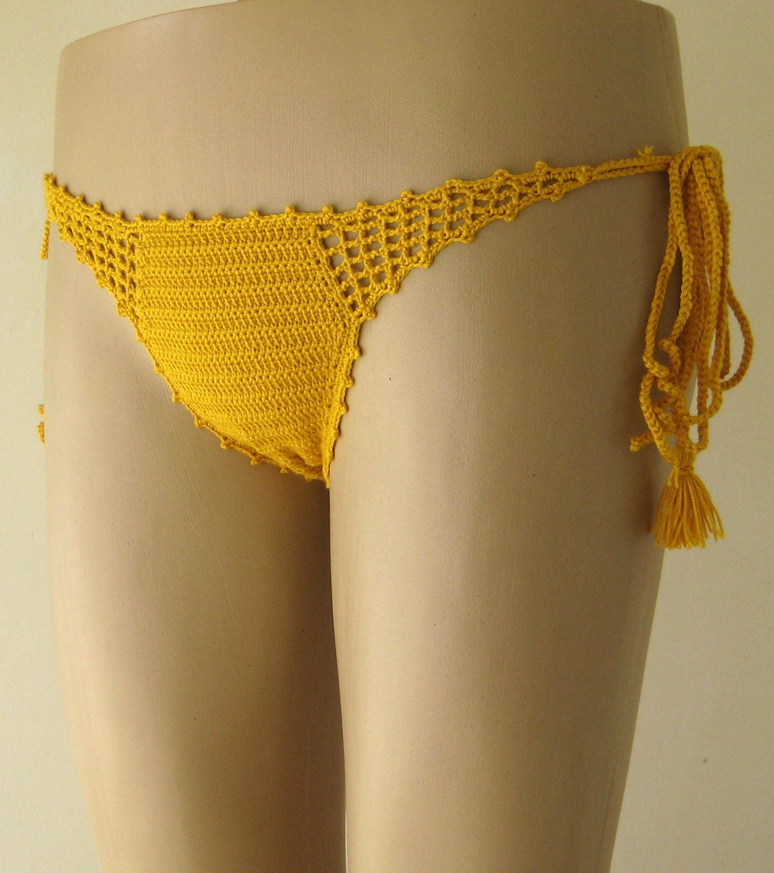 Crochet bikini bottom yellow women bikini bottom crochet