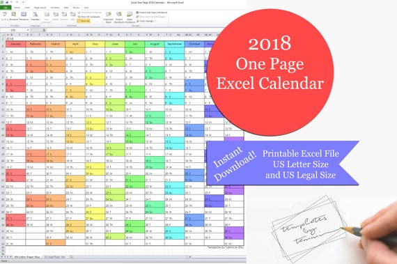 yearly excel calendar