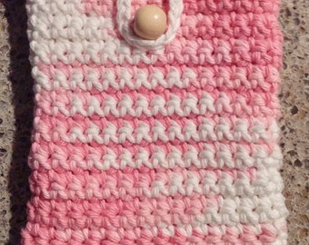Pink and White Cell Phone Case 6" x 4"