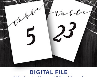 Table numbers printable 4x6 Classic wedding table number 1-30