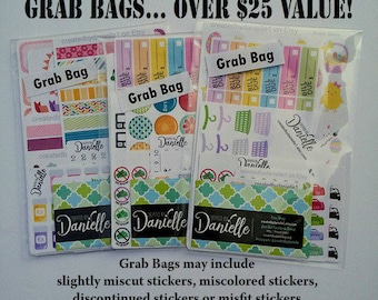 Planner Sticker Grab Bag, Planner Stickers Mystery Grab Bag, Clearance Sale Discount Stickers, Misfit Stickers, Seconds Bag Stickers
