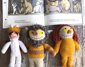 Crocheted Where the Wild Things Are plushie stuffed animal doll toy Photo Prop