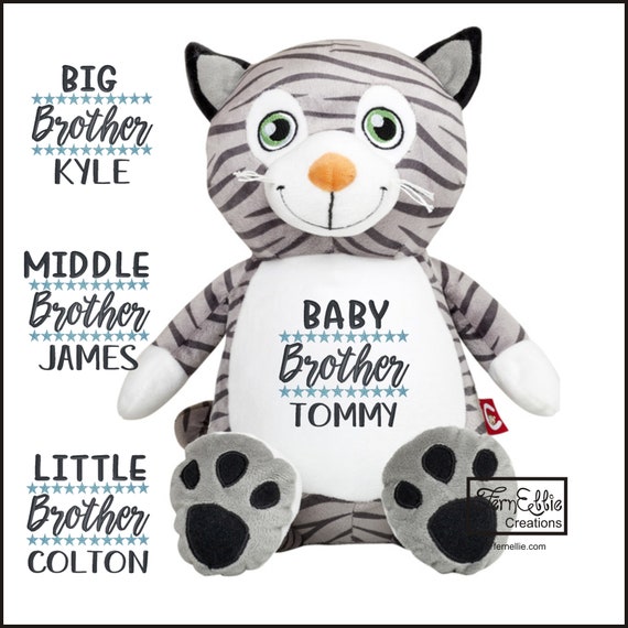 Mr Miowgi the CAT Personalized Cubbies, Stuffed Animal Gift, Birth Stats, Monogrammed Gift, Personalized Teddybear* Plush Toys*