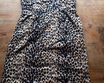 SMALL 90s Abfab Patsy Stone hot grandma leopard print tube dress
