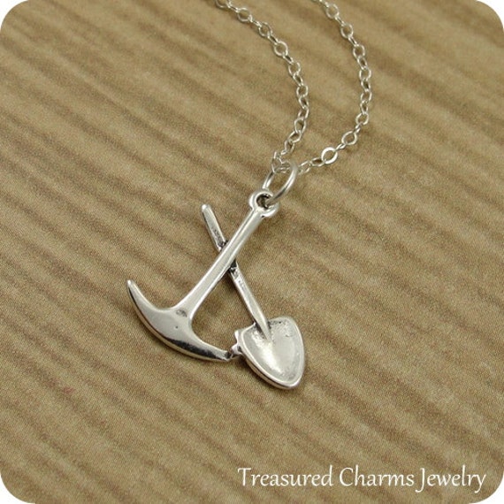Pick and Shovel Necklace Sterling Silver Pick and Shovel