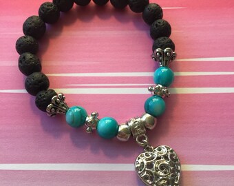 Silver Plated Heart Charm Bracelet