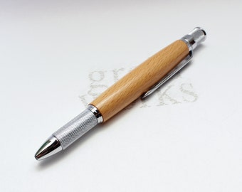 Ballpoint Pen - Knurl GT Style - European Beech with Chrome Accents (Gift Ready)