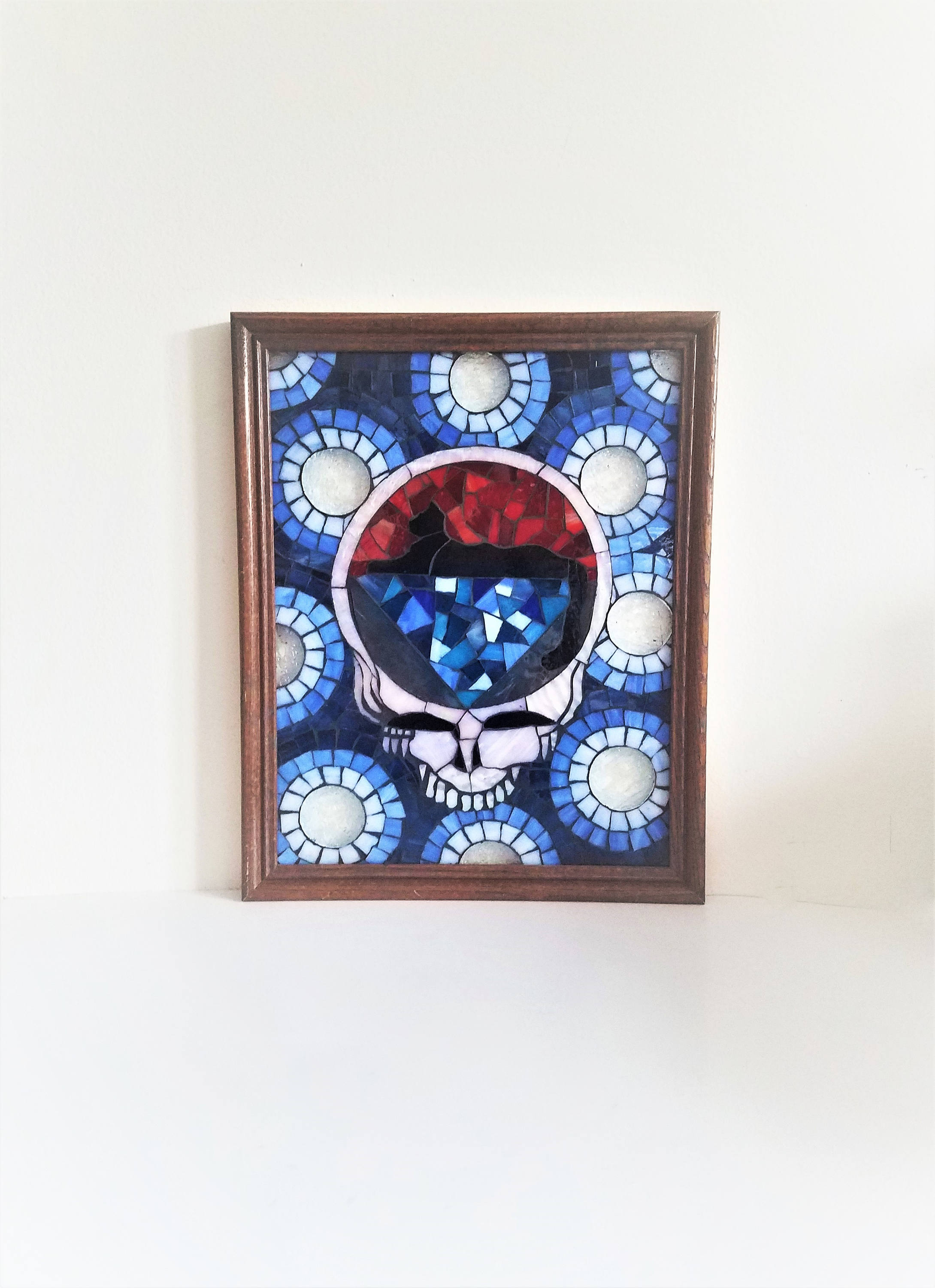 Grateful Dead Art Unique Stained Glass Mosaic Picture Jerry 