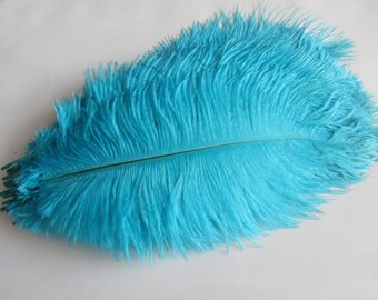 100 Aqua ostrich feathers for handmade items feather centerpiece,hat,fascinator,millinery wedding decor