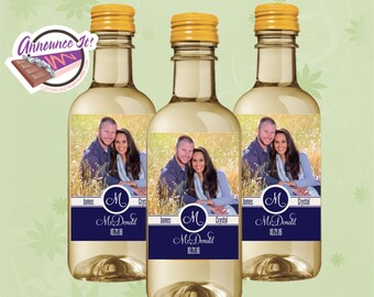 pesonalized wedding mini wine labels party favor fits 187ml