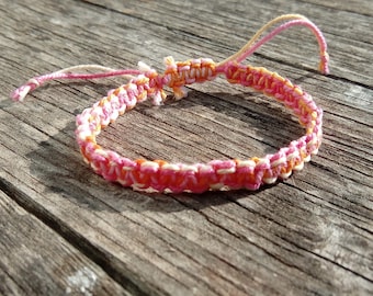 Macrame knotted bracelet two colors