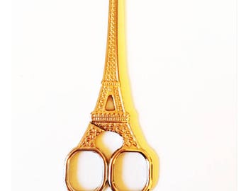 Gold Eiffel Tower Metal Embroidery Scissors