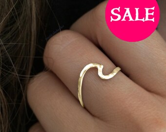 Gold Wave Ring - SALE - Wave Ring Sterling Silver - Silver Wave Ring - Wave Rings - Wave Ring - Ocean Ring - Wave Jewelry - Ocean Jewelry -