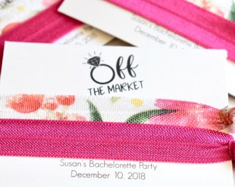 Off the Market Hair Ties, Custom Hair Ties, Custom Party Favors, Bridal Hair Ties, Team Bride Hair Ties, Bridal Party Favors, Wedding Favors