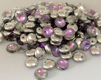 6mm Lentil Beads, Crystal Vitrail Light, 50 pieces, Top Drilled